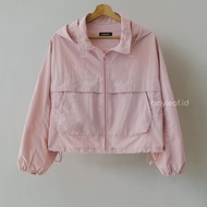 Bayleaf.id Owen Jacket Croptop Polos / Jaket Parasut Olahraga Wanita