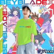2025 Ready Stock Beyblade X Baju Kids T-shirt Cotton 100% Graphic Printed Boys and Girls Tee#B02