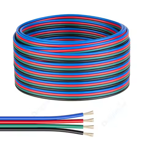 4Pin RGB Extension Wire 22 20 18AWG 12V Electrical Wire Flexible Tinned Copper Flat Cable For LED St