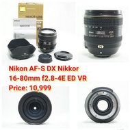 Nikon AF-S DX Nikkor 16-80mm f2.8-4E ED VR