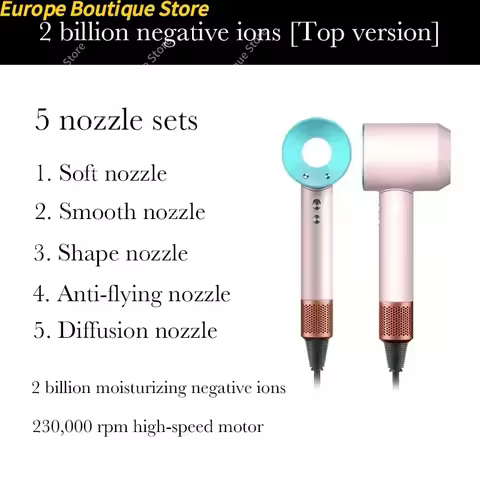 New Super Hair Dryer 220V Leafless Hair Dryer Personal Hair Care Styling Negative Ion Tool Schedule 