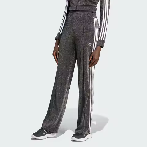 Adidas Official Authentic Originals Women's Glitter Stripe Wide-Leg Pants IY3481