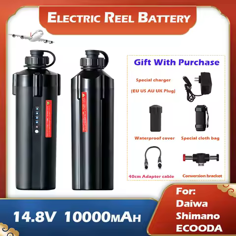 10000mAh Sea Fishing Electric Reel Battery 14.8V Waterproof Sea Fishing Electric Wheel Lithium Batte