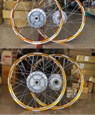 ชุดล้อลายหมากฮอส 1.40x17 ดุมเงา ใส่เวฟทุกรุ่น W110i (2009-2025) W125i ปลาวาฬ รุ่นมีสายไมล์ W125RXS D