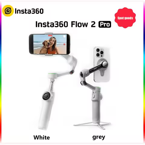 Insta360 Flow 2 Pro Handheld Gimbal Stabilizer AI Filmmaker 360° Infinite Pan Active Zoom Tracking F