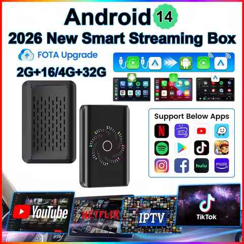 Full Android Ai Box Wireless CarPlay &Android Auto & HDMI For Netflix YouTube 2.4Ghz &5Ghz WiFi Auto