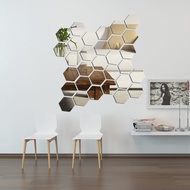 U846 HEXAGONAL Acrylic Wall Decoration Imported Mirror Wall Stickers