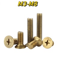 [XNY] Brass Phillips Countersunk Head Screw M2M2.5M3M4M5M6M8 Flat Head Copper Screw Small Screw Phillips Screw