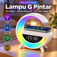 G Type Table Lamp (with Digital Clock, Bluetooth Speaker, 5W Wireless Charging, 13 RGB Lighting Mode