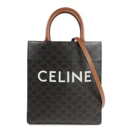 CELINE 塗層帆布Triomphe Cabas Vertical金扣手挽肩背兩用袋