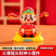 Moving Head God of Wealth Car Decoration Cute Car Cartoon Money Car Center Console Decoration Figure
