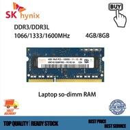 SK Hynix Laptop Memory RAM DDR3/DDR3L 8GB 1600MHZ 1333MHz  1066MHz PC3-12800U Memory sodimm RAM
