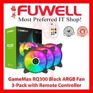 FUWELL - GameMax RQ300 Black ARGB Fan 3-Pack with Remote Controller