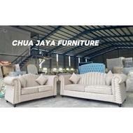 SOFA SHELL Modern CHESTERFIELD ENGLISH CHANNEL DESIGN (3 Seater + 2 Seater + 1 Seater + Meja Coffee 
