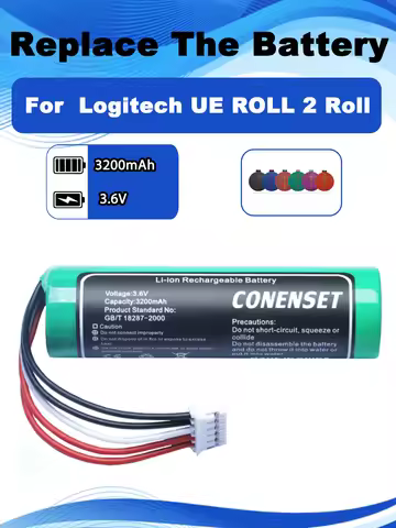 3.6V 3200mAh Replacement Battery For Logitech UE ROLL 2 Roll Ears Boom Bluetooth Speaker Parts Acces