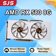 COD ✹SJS RX 580 8G 256Bit 2048SP GDDR5 AMD GPU Graphics Cards RX580 White Video Card Radeon 8GB Mini