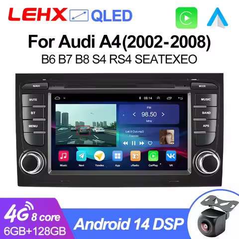 LEHX L6Pro Wireless CarPlay Android Auto Car Radio Multimedia For Audi A4 B6 B7 S4 B7 B6 S4 RS4 B7 S