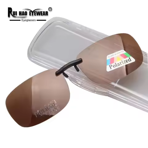 Brown Polarized Clip on Sunglasses Aviate Driving Sun Glasses Spectacles UV400 Goggles Eyeglasses Un