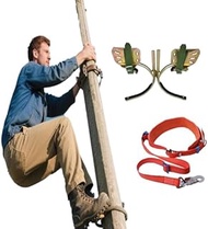 Electrician Pole Climbing Spikes Set, Tree Climbing Gear with Foot Buckle for Wooden and Iron Poles,