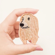 DOG FACE EMBROIDERY PATCH AFGHAN HOUND EMBROIDERED BADGE/ DOG BUNS LOVER GIFT/