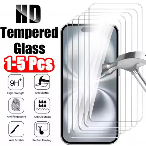 1-5Pcs For iPhone 16 Tempered Glass Screen Protector Apple iPhone 16 Pro Max Protective Film iPhone1