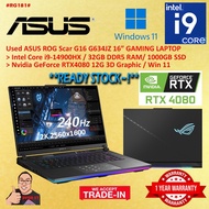 #RG181 USED ASUS ROG STRIX SCAR 16 G634JZ Gaming Laptop intel i9 149000HX 32GB DDR5 1TB SSD RTX4080 