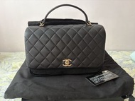 Chanel flap bag classic 黑色手柄菱格紋風琴袋