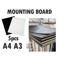 A3 A4 Black Mounting Board (5pcs) Papan Pemodelan Kad Hitam/ Modeling Board/ Card Board/ Kad Tebal H