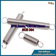 Extension Spring with Hook 304 Stainless Steel d=1.2mm,*OD10/12mm,*L=30~120mm Heavy Duty Tension Spr