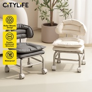 🔥NEW🔥Citylife Swivel Low Roller Seat Stool Children Small Chair Round Stool with Sofa Cushion Foot P