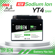 YT4 12V 5Ah โซเดียมไอออน แบตเตอรี่มอเตอร์ไซค์ Na-Ion ( Sodium Ion ) แบตเตอรี่เกลือ Green battery