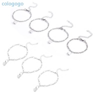 COLO 3 4 Pieces  Matching Heart Bracelet Set Link Chain Bracelet for Best Friend Family Friendship J