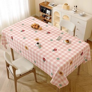 Spring Garden Plaid Table Cover - Delicate Mini Flowers & Rabbit Prints, for Coffee Tables/ Study De