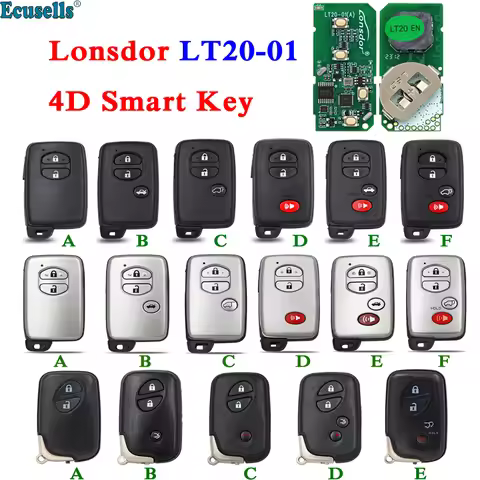 New Lonsdor LT20-01 Universal 4D PCB Smart Remote Car Key Keyless for Toyota Lexus Work with K518 K5