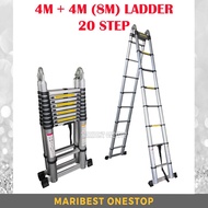 8M (4.0m+4.0M) Double-Sided Multipurpose Telescopic Extendable Aluminium Ladder