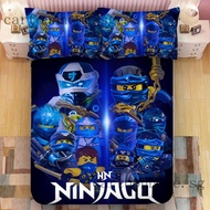 Ninjago Bed Set Single/Super single/Queen/King Fitted Bedsheet With Rubber around and Pillowcase Customizable Cartoon Beddings
