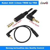 3.5mm TRRS to TRS AUX Audio Cable 4Pole to 3Pole 18cm - 3.5mm AUX Jack Cable 4 Pole to 3 Pole - FEMA