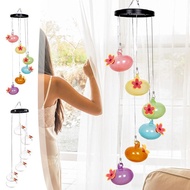 Outdoor Garden Hanging Wind Chime Hummingbird Feeder Plastic Feeders 6 Bird E0w8