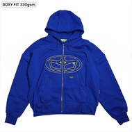 Zipper hoodie merintis31society 330gsm blue