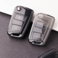 TPU Car Key Case Cover Shell Fob for VW Volkswagen Golf 7 MK7 Tiguan MK2 for Seat Ateca Leon FR 2 Ib