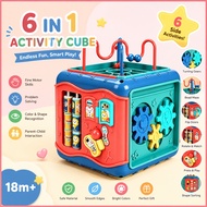 6 in 1 Baby Activity Cube Toys Treasure Early Education For Six Side Of Puzzle Cube Game