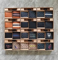 💜COACH蔻馳男士皮夾經典印花商務短版牛皮新款標誌三合一錢夾卡包零皮夾鑰匙圈禮盒Men's wallet classic print business short version cowhide n