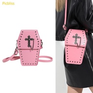 Picbliss Coffin Shaped Bag Versatile Purse Trendy Bag Halloween Gothic Bag Cellphone Bag