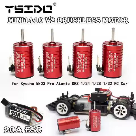 YSIDO Mini 1410 V2 2580KV 3580KV 5580KV 9580KV 1525 Brushless Motor 20A ESC for Kyosho Mr03 Pro Atom