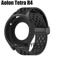 For Aolon Tetra R4 Smart Watch Strap Case Protective Bumper Cover Silicone Band Screen Protector