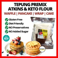 Tepung Keto Baking Premix Flour Low Carb Pancake Waffle Almond Bread Roti Bun Chocolate Cake Wrap Cu