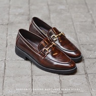 702 Arcobareno Horsebit Loafer Burgundy Black Soles รองเท้า loafer ผู้ชาย งานหนัง Italy แท้ HandMad