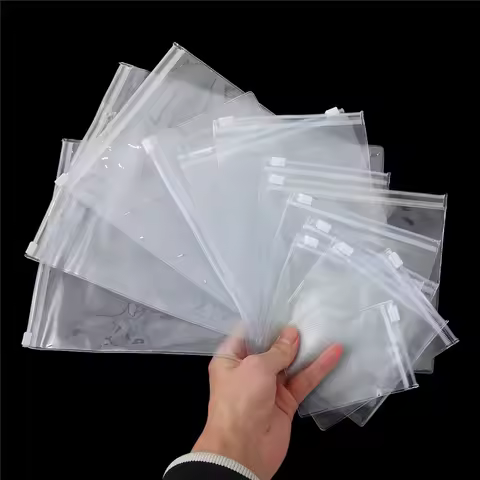 5/10pcs PVC Self Sealing Frosted Plastic Jewelry Zip Lock Bags Thick Clear Ziplock Earrings Packagin
