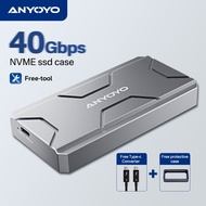 ANYOYO Thunderbolt4 USB 4.0 M.2 Nvme Enclosure 40Gbps NVME M.2 SSD Enclosure 8TB Aluminum Compatible