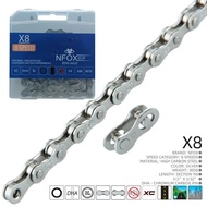 Nfox MTB Road Bike Chain 116/126 Links 8S 9S 10S 11S 12S Chain el half hollow sl ultralight links MT